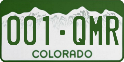 CO license plate 001QMR