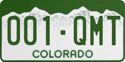 CO license plate 001QMT
