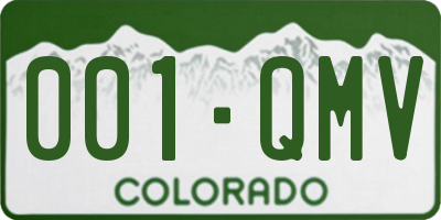 CO license plate 001QMV