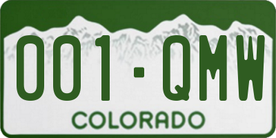 CO license plate 001QMW