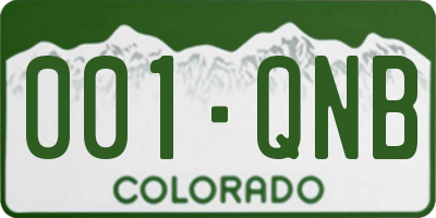 CO license plate 001QNB