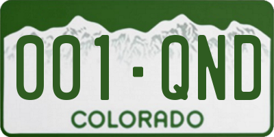 CO license plate 001QND