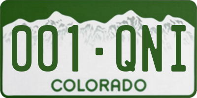 CO license plate 001QNI