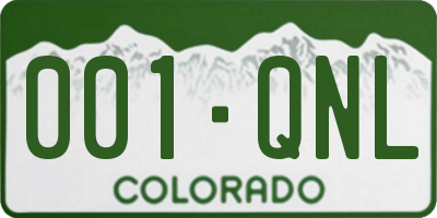 CO license plate 001QNL