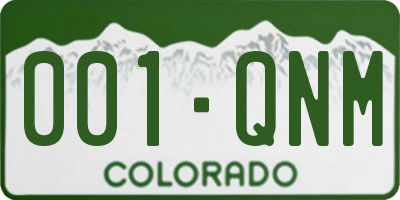 CO license plate 001QNM