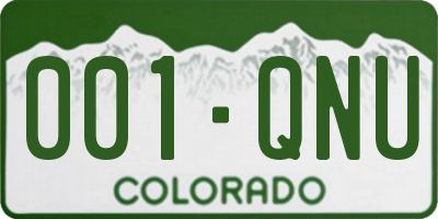 CO license plate 001QNU