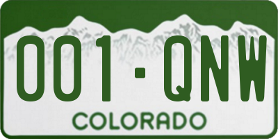 CO license plate 001QNW