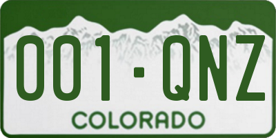 CO license plate 001QNZ