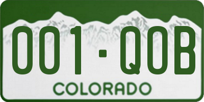 CO license plate 001QOB