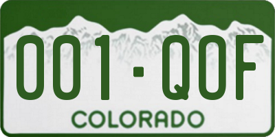 CO license plate 001QOF