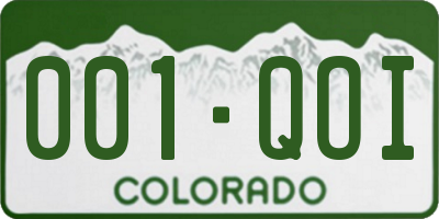 CO license plate 001QOI