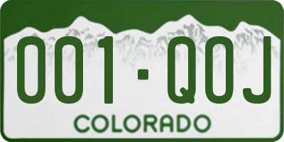 CO license plate 001QOJ