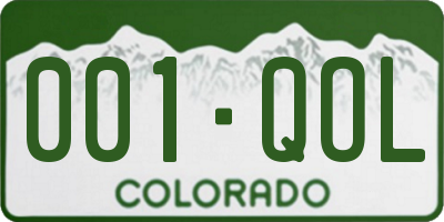 CO license plate 001QOL