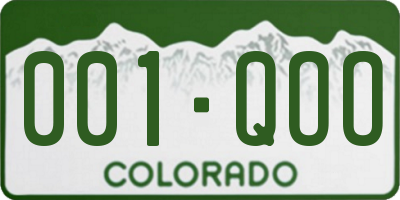 CO license plate 001QOO