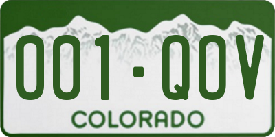 CO license plate 001QOV