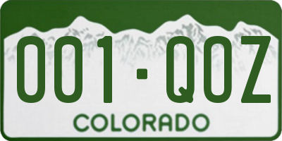 CO license plate 001QOZ