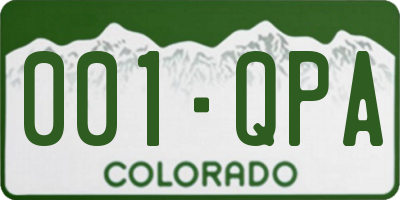 CO license plate 001QPA