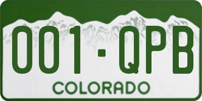 CO license plate 001QPB