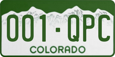CO license plate 001QPC