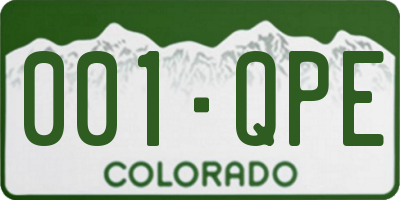 CO license plate 001QPE