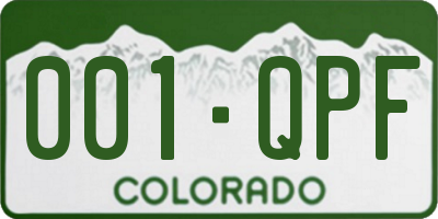 CO license plate 001QPF