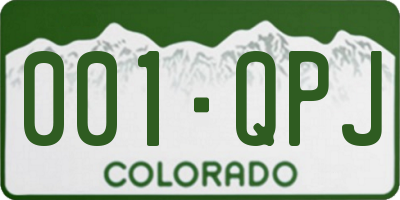 CO license plate 001QPJ