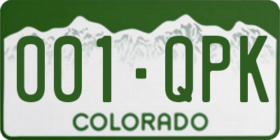CO license plate 001QPK