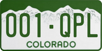 CO license plate 001QPL