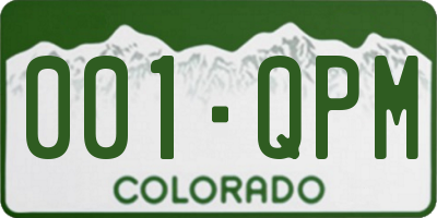 CO license plate 001QPM