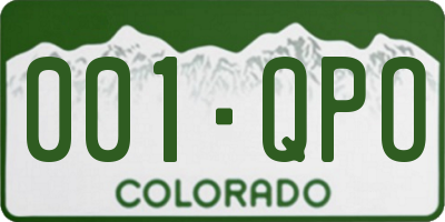 CO license plate 001QPO