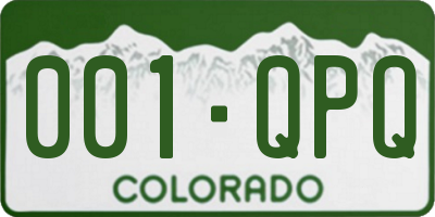 CO license plate 001QPQ