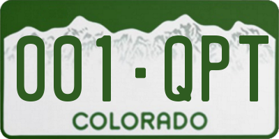 CO license plate 001QPT