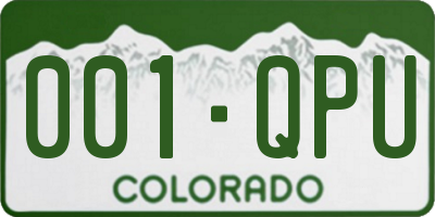 CO license plate 001QPU