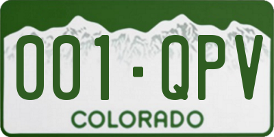 CO license plate 001QPV