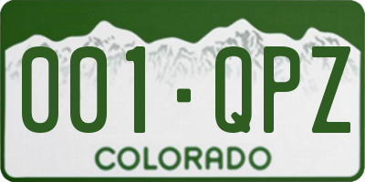 CO license plate 001QPZ