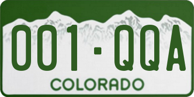 CO license plate 001QQA