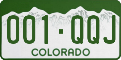 CO license plate 001QQJ