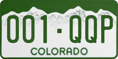 CO license plate 001QQP