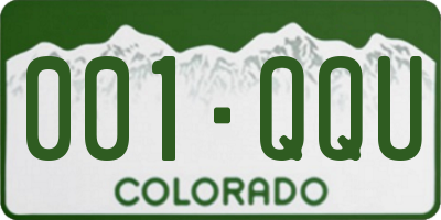 CO license plate 001QQU