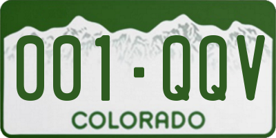 CO license plate 001QQV