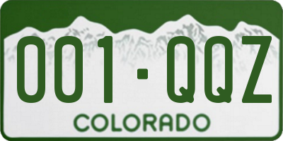 CO license plate 001QQZ