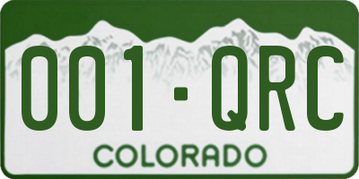 CO license plate 001QRC