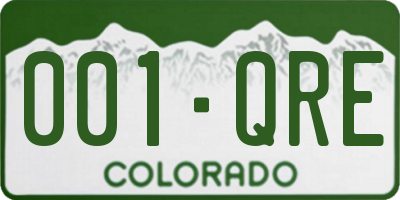 CO license plate 001QRE