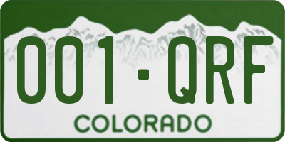 CO license plate 001QRF
