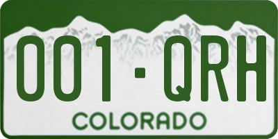 CO license plate 001QRH