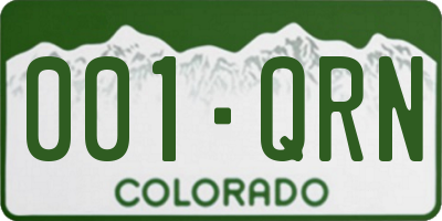 CO license plate 001QRN