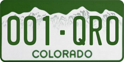 CO license plate 001QRO