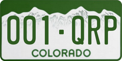 CO license plate 001QRP