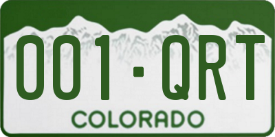 CO license plate 001QRT