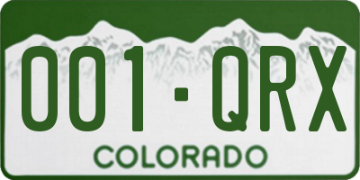 CO license plate 001QRX